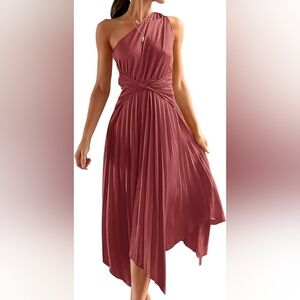 Satin One Shoulder Dress